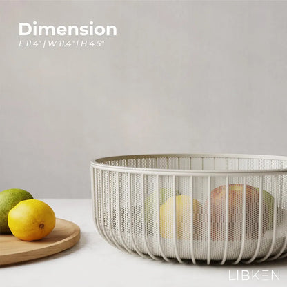 Metal Wire Mesh Fruit Basket with Wooden Lid (Fly-Proof) - My Store
