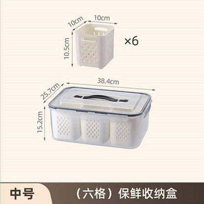 6-Compartment Multi-Functional Fresh-Keeping Organizer Box