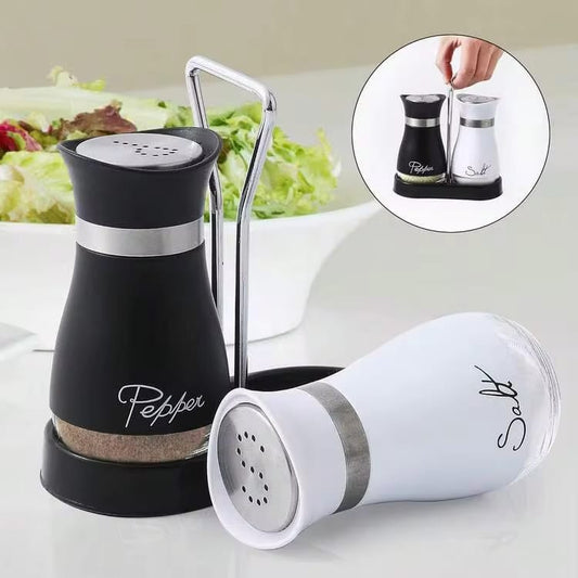 2-Piece Salt & Pepper Shaker Set with Holder Stand (120ml Each)