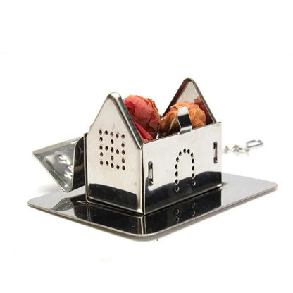 House Shape Stainless Steel Tea Infuser with Drip Tray