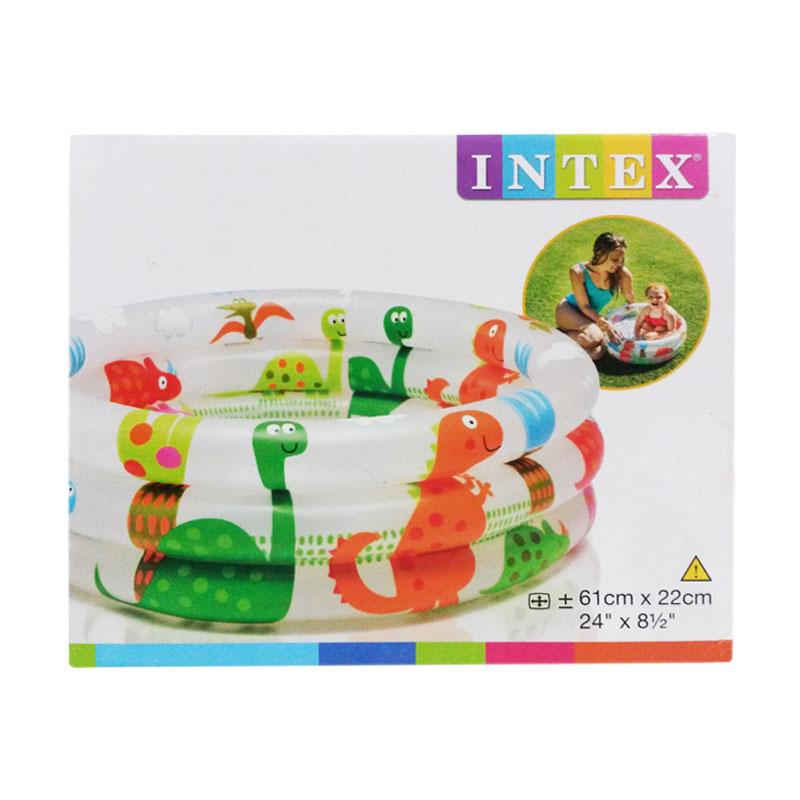 INTEX 57106 Dinosaur 3-Ring Inflatable Baby Splash Pool (24" x 8.5")