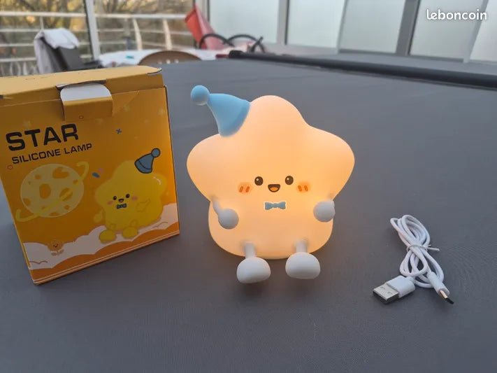 Cute Star Silicone Night Light Lamp