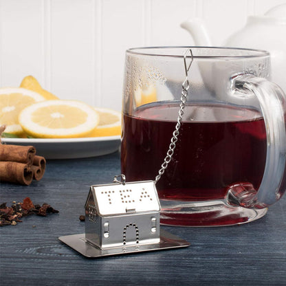 House Shape Stainless Steel Tea Infuser with Drip Tray