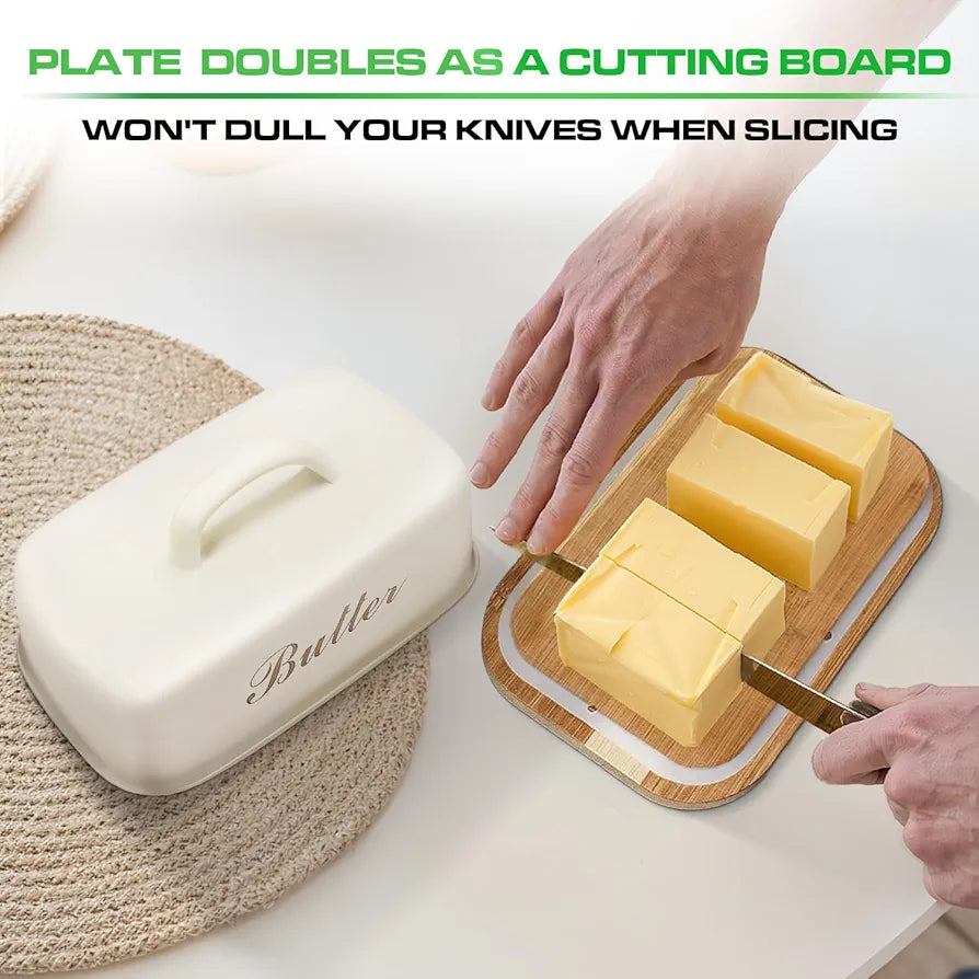 Butter Dish with Bamboo Base - My Store