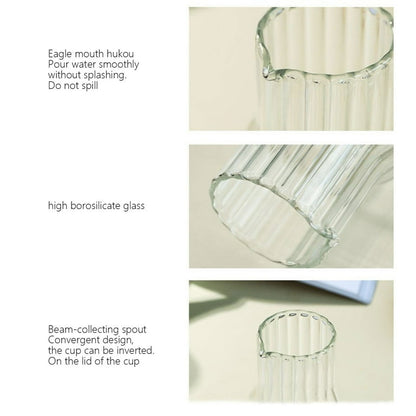 Ribbed Bedside Water Carafe & Glass Set – 600ml
