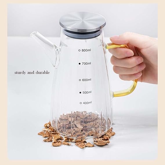 Glass Oil Dispenser with Colored Handle (Anti-Drip Design) - My Store