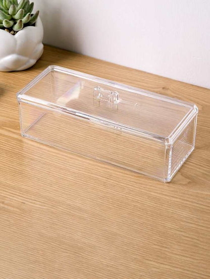 Clear Acrylic Makeup Brush Organizer with Lid