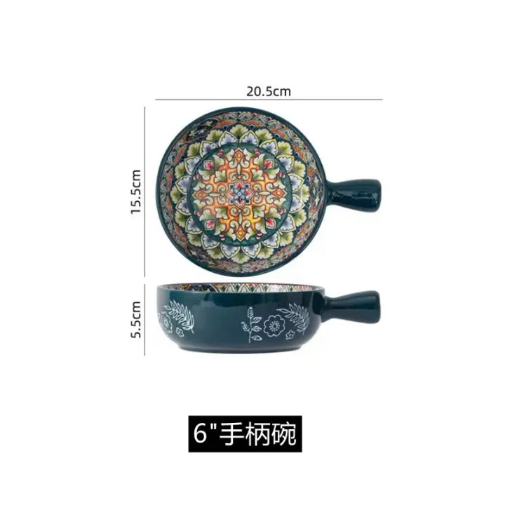 6” Ceramic Handle Bowl – Premium Printed Design - My Store