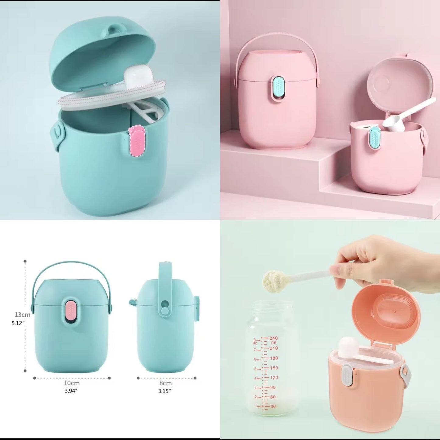 Portable Baby Food Container With Scoop, Food Storage Case for Travel Outdoor