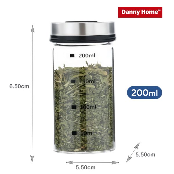 Danny Home™ 3-Piece Glass Spice Jar Set (150ml, 200ml & 300ml)