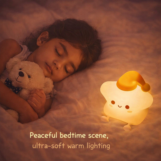 Cute Silicone Star Night Light – Rechargeable LED Lamp - My Store