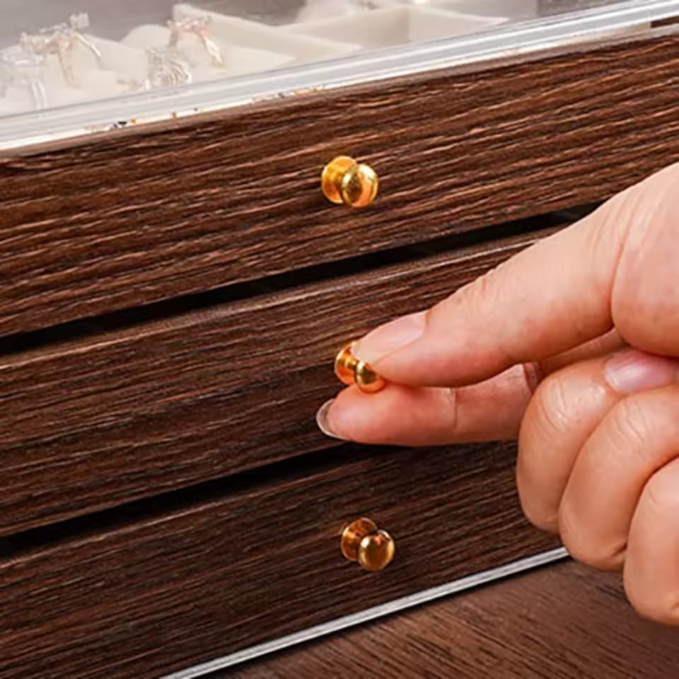 3-Drawer Wooden & Acrylic Jewelry Organizer