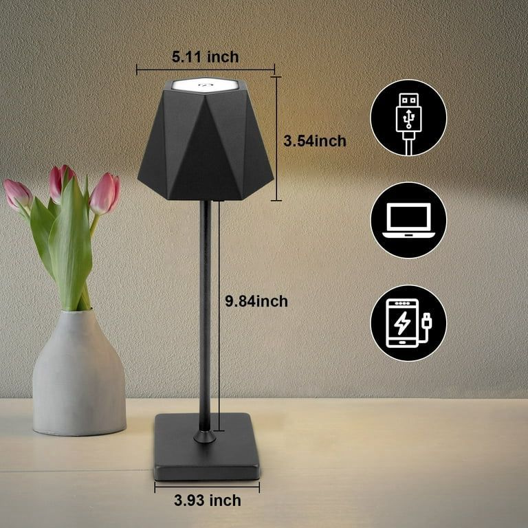 Modern Cordless LED Table Lamp (Hexagonal Design)
