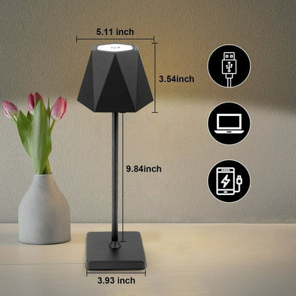 Modern Cordless LED Table Lamp (Hexagonal Design)