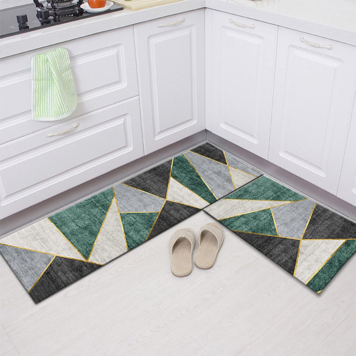 2-Piece Large Runner & Mat Set – Elegant Napa Leather Finish with Anti-Slip Base - My Store