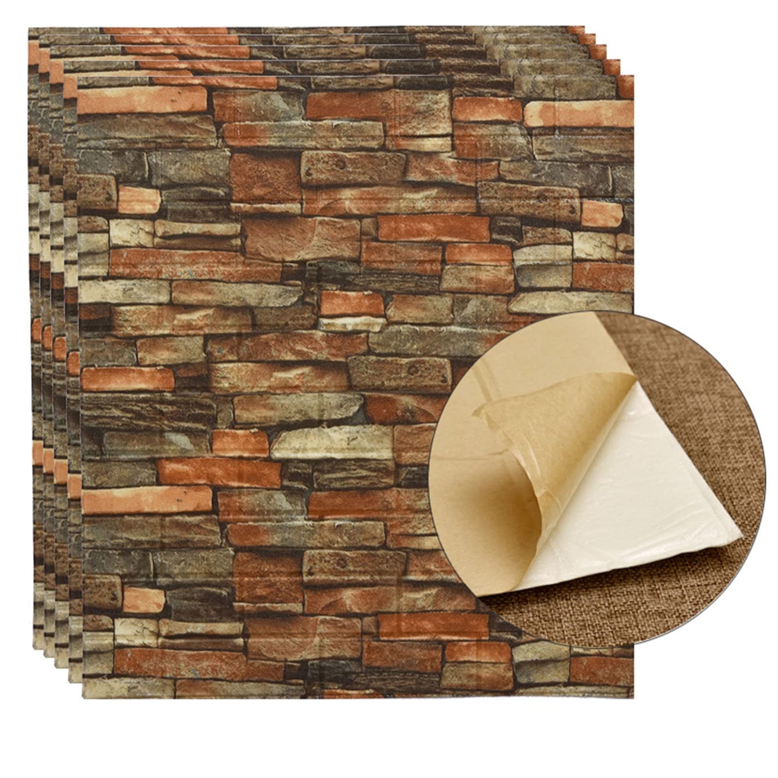 🧱 3D Rustic Brick Wall Stickers – Self-Adhesive PVC Foam Wallpape - My Store