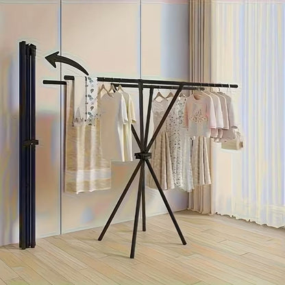 Foldable Double-Rod Metal Clothes Drying Rack