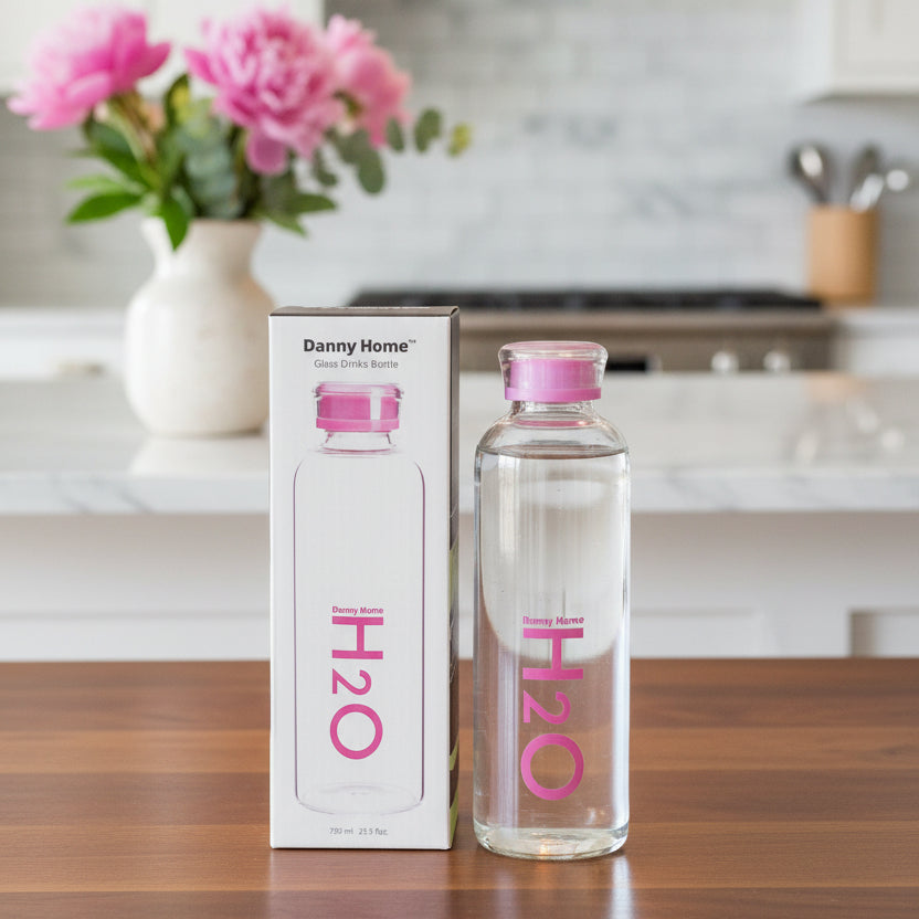 Danny Home™ H2O Premium Borosilicate Glass Water Bottle – 750ml