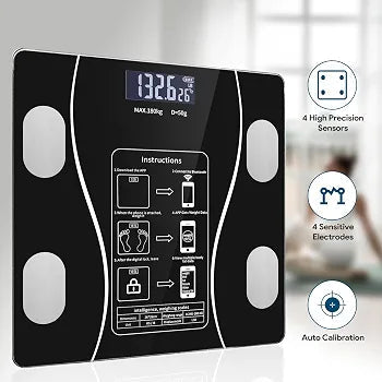 Smart Bluetooth Digital Body Fat Scale with USB Charging & LED Display