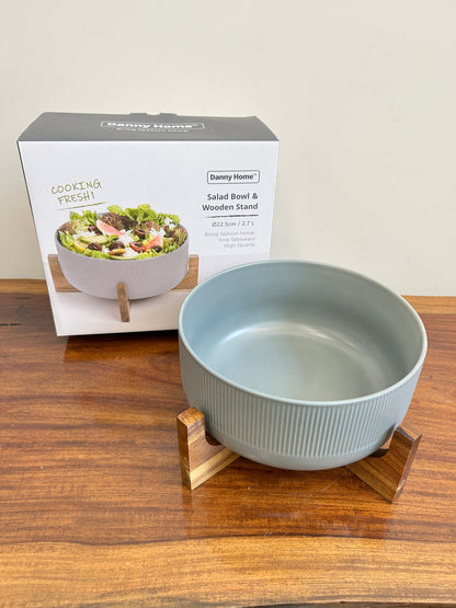 Danny Home Salad Bowl & Wooden Frame 2.7Liter