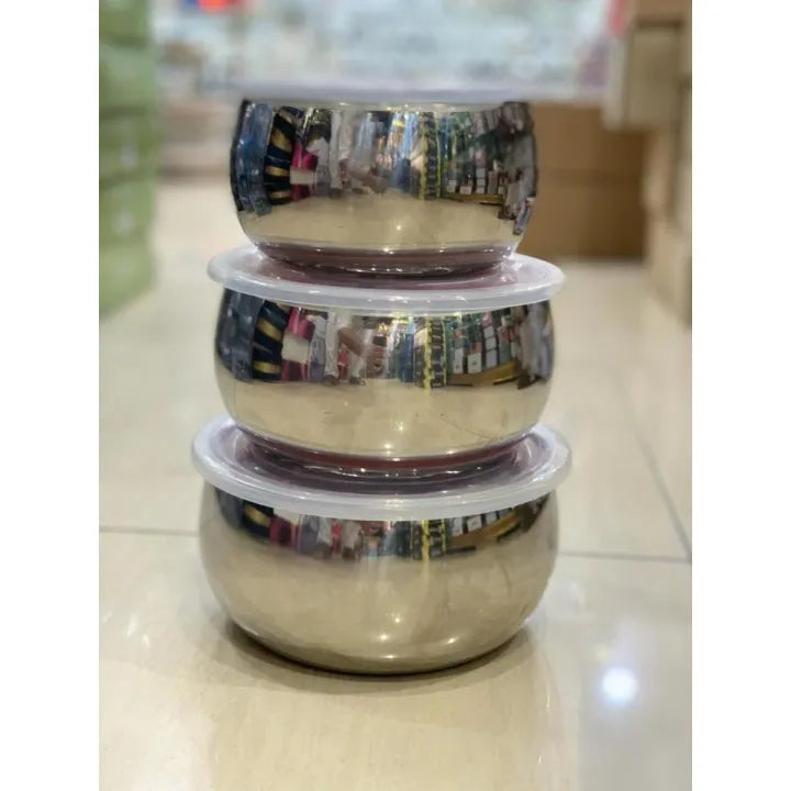 3 Sizes Stainless Steel Food Container with Airtight Plastic Lid - My Store