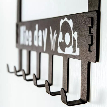 “Nice Day” 6-Hook Over-the-Door Hanger – Space-Saving Metal Door Rack