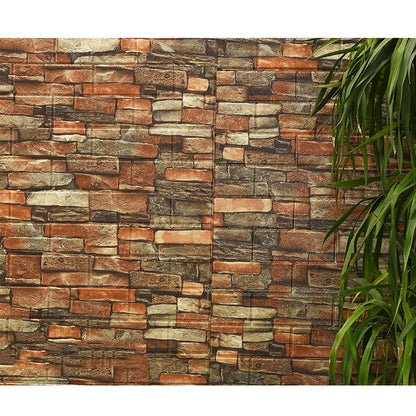 🧱 3D Rustic Brick Wall Stickers – Self-Adhesive PVC Foam Wallpape - My Store