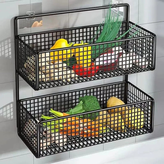 2 Layer Shelving Basket, Wall Mounted Bathroom Rack - My Store