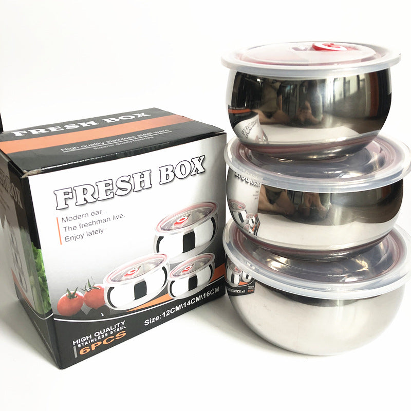 3 Sizes Stainless Steel Food Container with Airtight Plastic Lid - My Store