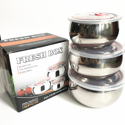 3 Sizes Stainless Steel Food Container with Airtight Plastic Lid - My Store