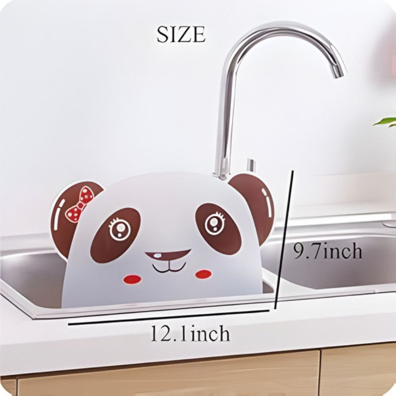 Cute Panda Sink Water Splash Guard with Suction Cups – Kitchen Sink Splash Baffle
