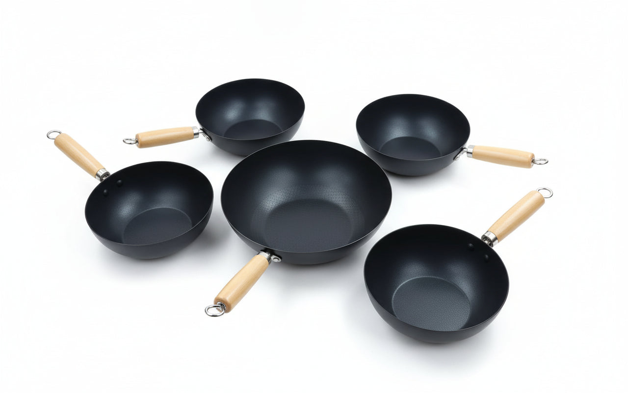 Premium Honeycomb Non-Stick Wok with Wooden Handle - My Store