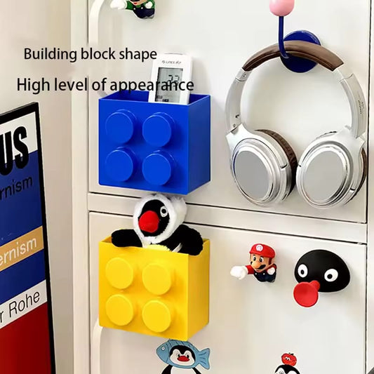 Building Block Magnetic Storage Pocket | Fridge & Metal Surface Organizer