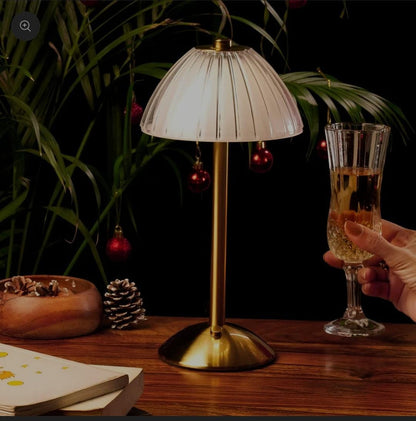 Modern Rechargeable Mushroom Table Lamp – 3 Color Dimmable Cordless LED Lamp