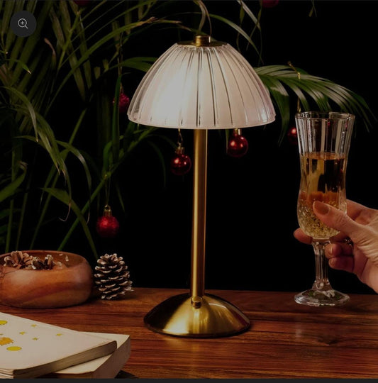 Modern Rechargeable Mushroom Table Lamp – 3 Color Dimmable Cordless LED Lamp