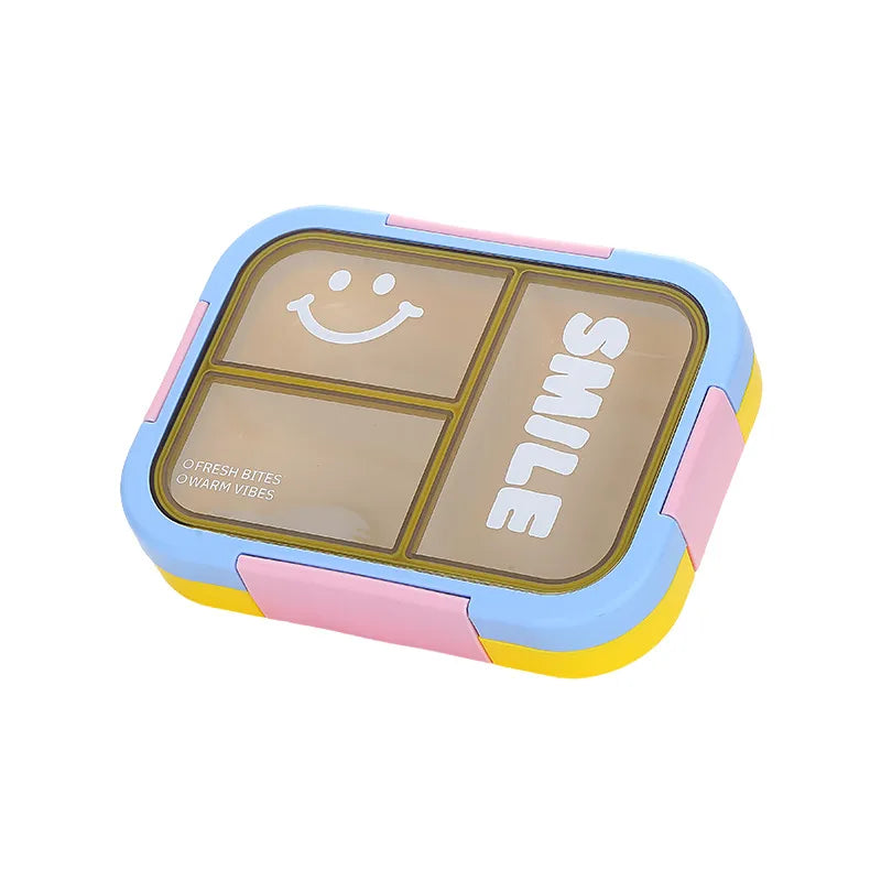 Multi-Compartment Leak-Proof Bento Lunch Box with Folding Utensil