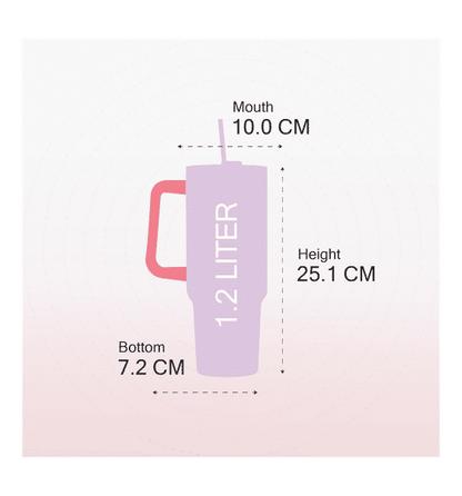 Solara Elixir Tech Insulated Stainless Steel Tumbler with Handle & Straw (1.2L / 40 oz)