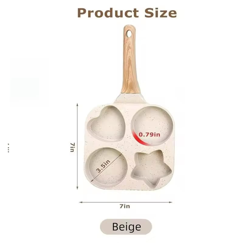4-Hole Non-Stick Breakfast Pan – Heart & Star Design - My Store