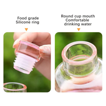 HydrateTime™ 500ml Borosilicate Glass Water Bottle with Time Marker
