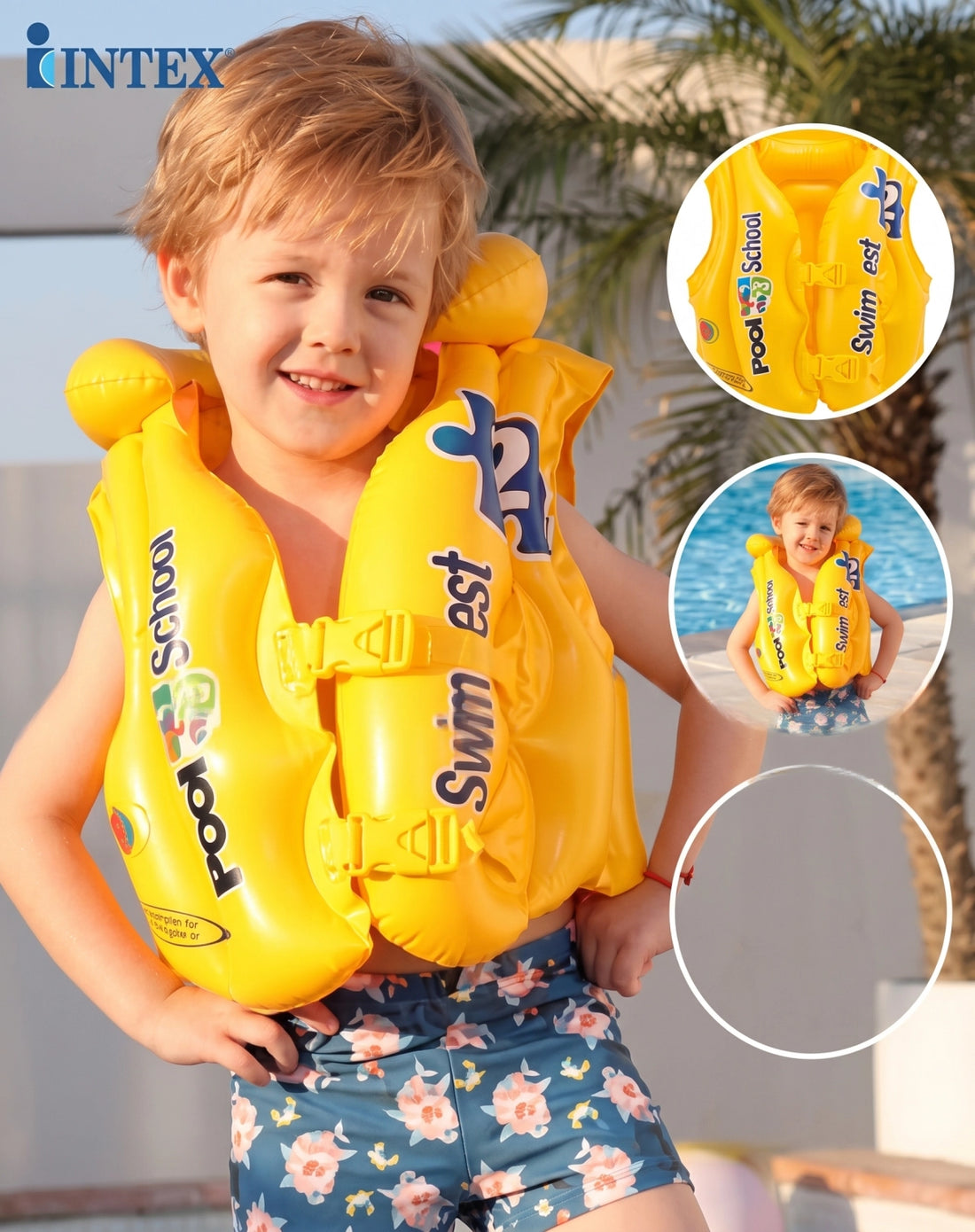 INTEX Pool School Deluxe Swim Vest (Step 2) – Inflatable Kids Swim Training Vest