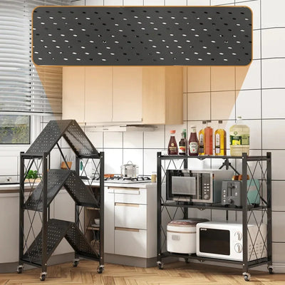 Foldable Kitchen Trolley 3-Layer - My Store