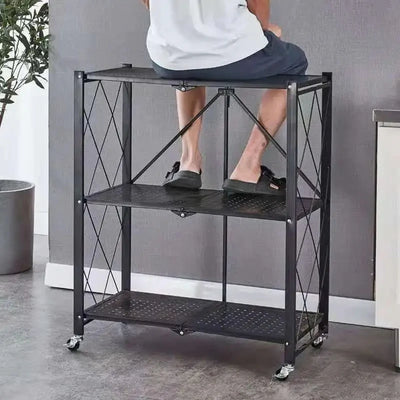 Foldable Kitchen Trolley 3-Layer - My Store