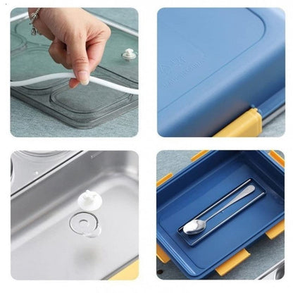 3-Grid Insulated Stainless Steel Lunch Box – 750ML - My Store