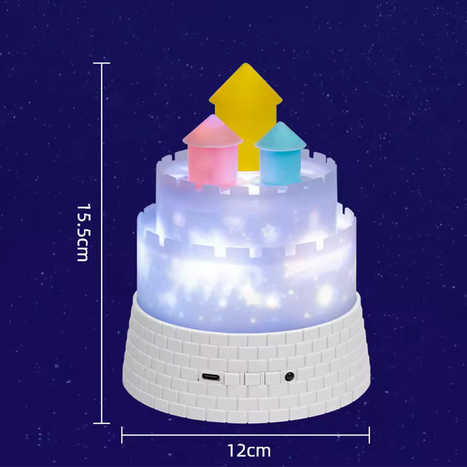 23-in-1 Castle Projector Nightlight with Rotating HD Projection & Bluetooth Music