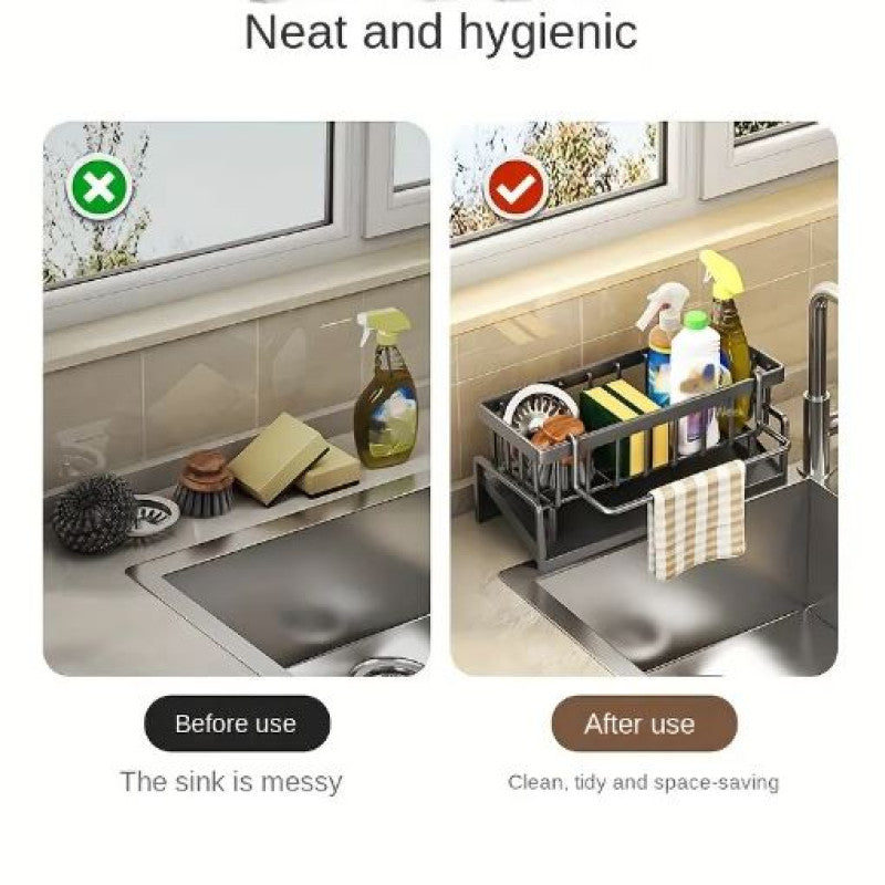 Premium Sinkside Sponge Rack & Organizer Metal - My Store