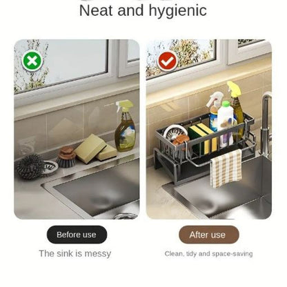 Premium Sinkside Sponge Rack & Organizer Metal - My Store