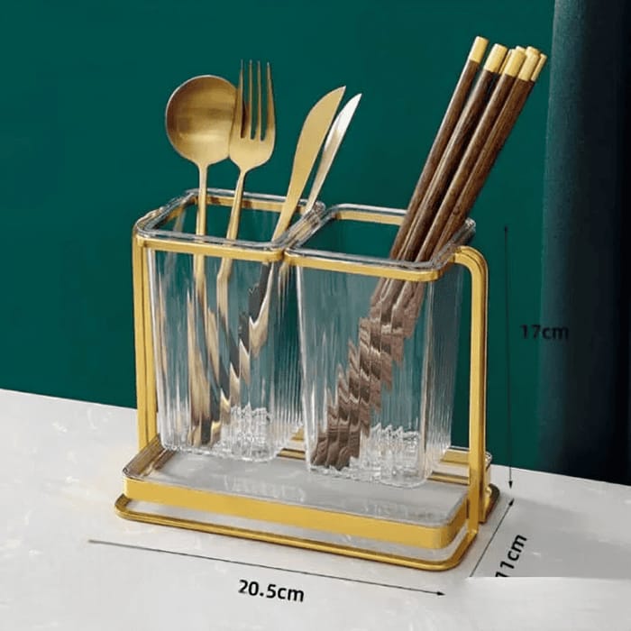 Dual-Compartment Cutlery & Organizer Stand