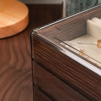 3-Drawer Wooden & Acrylic Jewelry Organizer