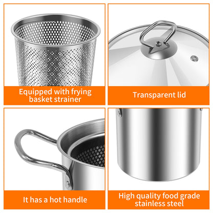 Stainless Steel Induction Pasta Pot with Steamer Insert & Lid – 3.5L - My Store