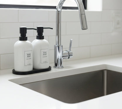 Modern Design Soap Dispenser Set with Wooden Base